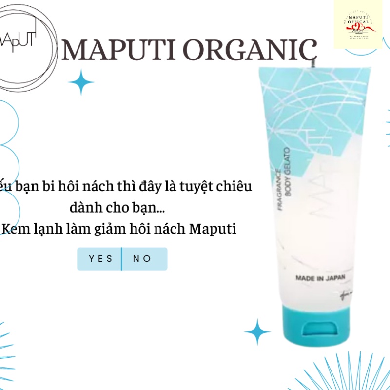 Kem lạnh giảm mùi hôi cơ thể, gel khử mùi Maputi Nhật Bản 120g