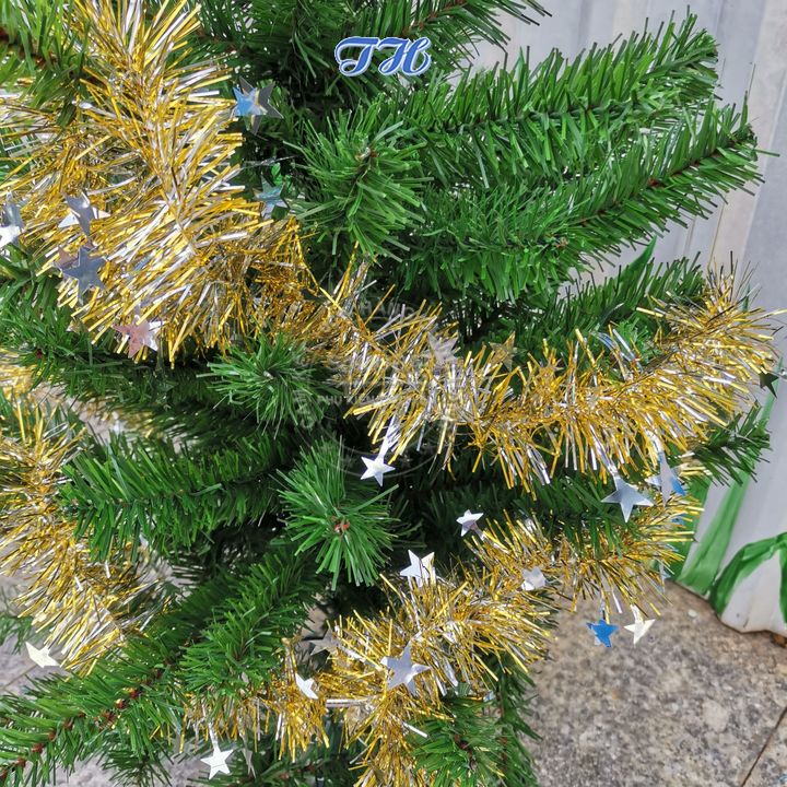 Cây thông noel 1m5 + ĐÈN LED trang trí nhà cửa, phòng khách, mùa giáng sinh tặng kèm ngôi sao và dây kim tuyến