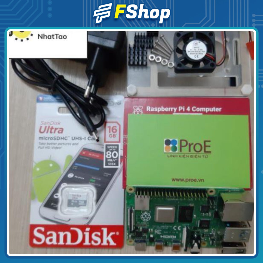 [Sale] Bộ Raspberry Pi 4 (Model B) bản 2GB/4GB RAM (Combo cơ bản), bảo hành 01 năm.