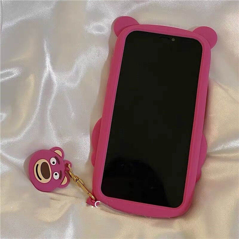 Ốp Điện Thoại Họa Tiết Gấu Và Dâu Tây Dễ Thương Cho iPhone 11promax 12 iPhone 8PLUS xr7 XS Phone Case