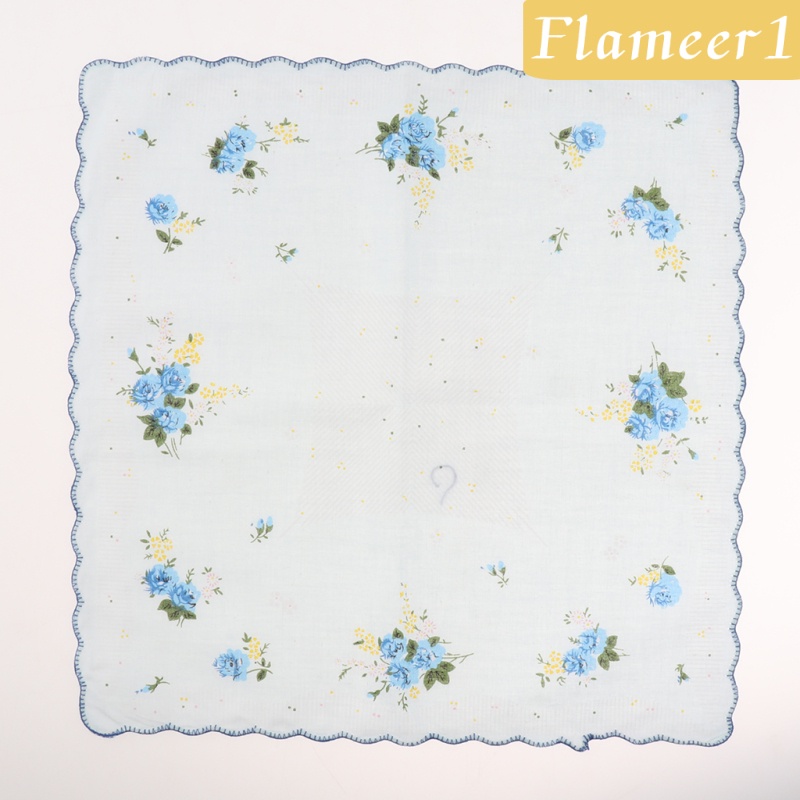 [Flameameer1] 10 Khăn Tay Nữ 100% Cotton Hình Vuông 30x30cm