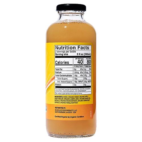 Nước uống dấm táo hữu cơ, mật ong và trà xanh BRAGG ORGANIC APPLE CIDER VINEGAR, HONEY & GREEN TEA