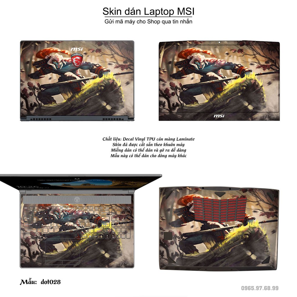 Skin dán Laptop MSI in hình Dota 2 _nhiều mẫu 5 (inbox mã máy cho Shop)