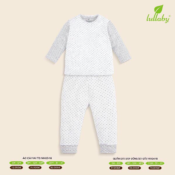 Bộ cài vai cotton 2 lớp Lullaby 2019