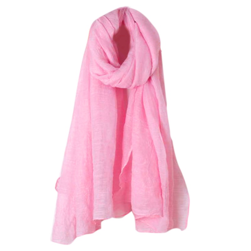 Khăn Choàng Cổ Dài Bằng Cotton Lanh Gọn Nhẹ Màu Trơn Thời Trang Cho Nam Và Nữ