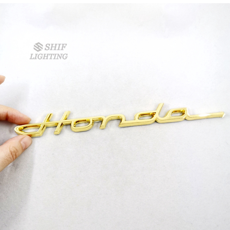 Logo Chữ Honda 3D Mạ Vàng Trang Trí Xe Hơi Chất Lượng Cao