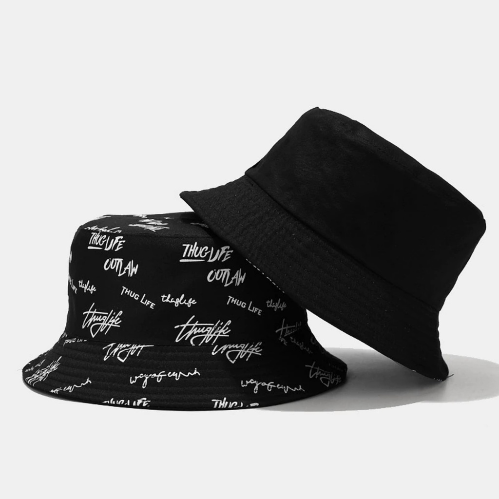 Mũ bucket 2 mặt Thuglife hoạ tiết nhiều màu Nón tai bèo vành tròn phong cách Ulzzang form unisex nam nữ B07