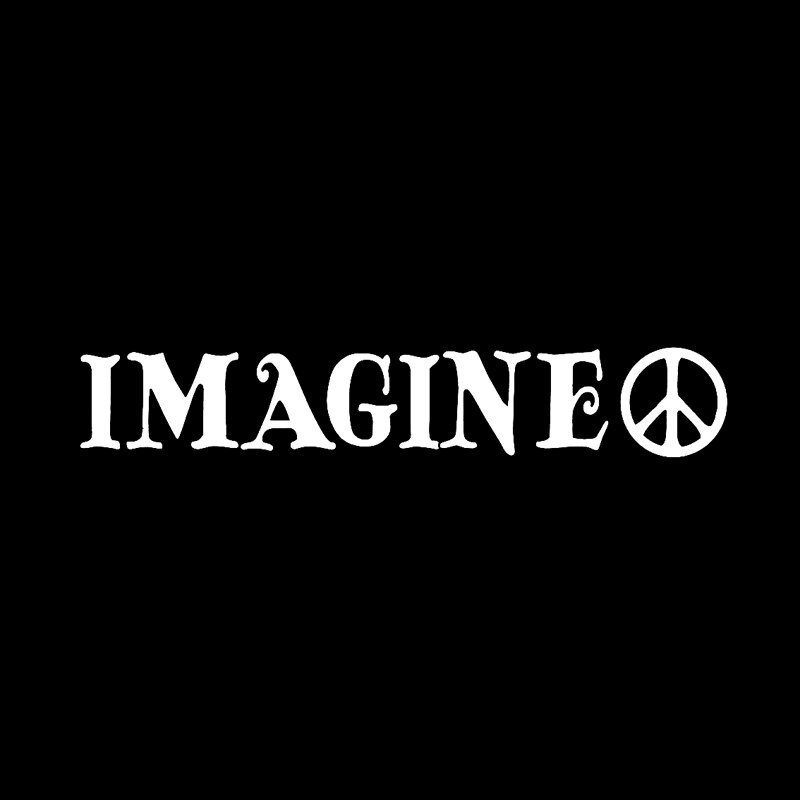 Đề can vinyl chữ Imagine và biểu tượng hòa bình 18CM*3CM trang trí xe hơi/ mô tô