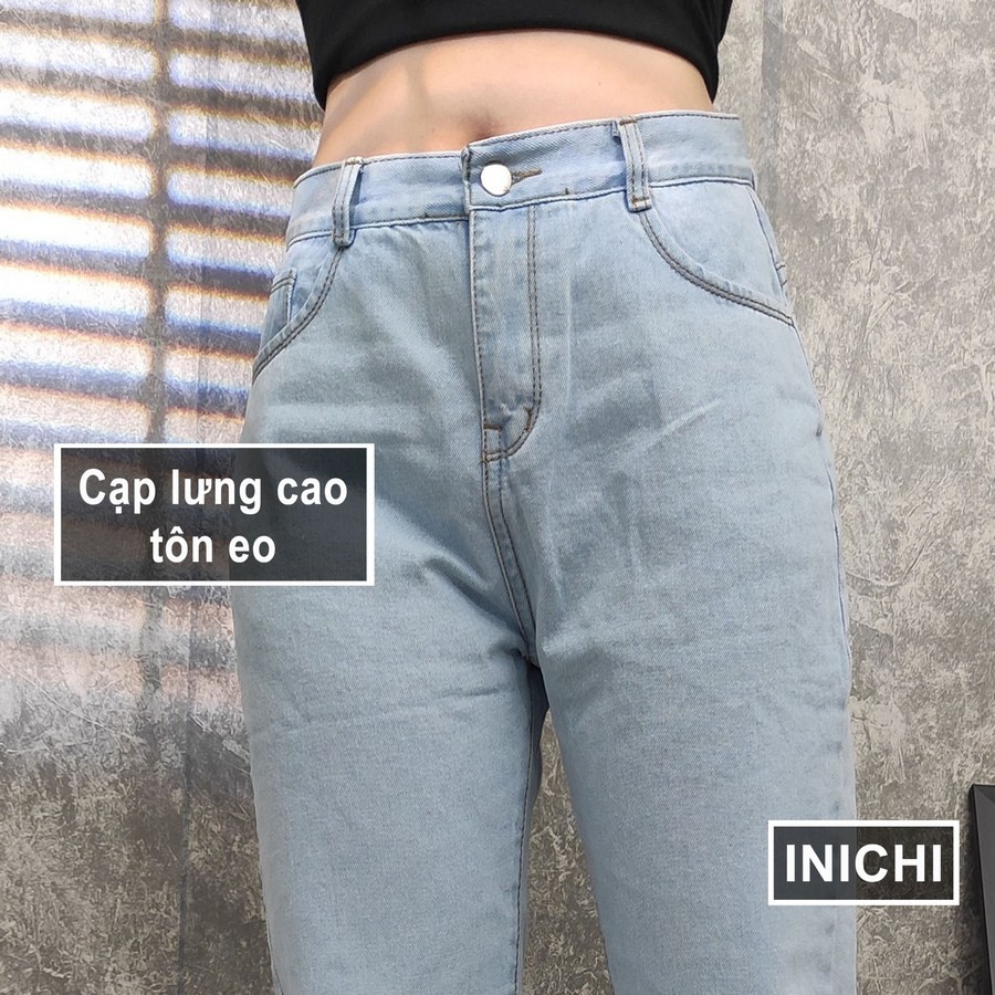 Quần Jean nữ INICHI Q903 ống rộng SIMPLE JEAN Unisex vải jean cao cấp chất đẹp