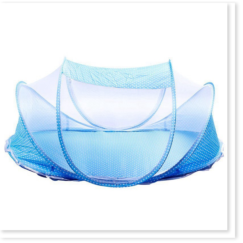Màn, mùng, nôi chụp cho em bé có nhạc, kèm đệm lót, gối đầu