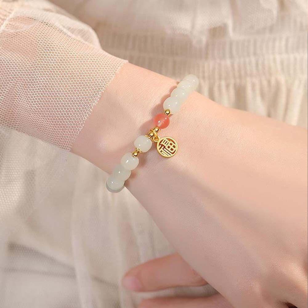 Vòng Tay Chuỗi Hạt Co Giãn Hình Hoa Sen Thời Trang Thanh Lịch