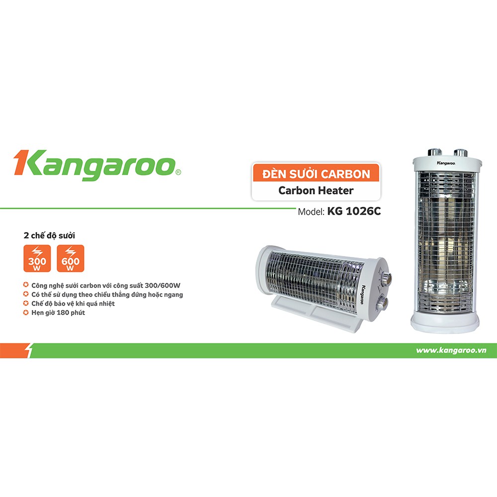 Đèn sưởi carbon Kangaroo KG1026C - Sưởi nhiệt Kangaroo