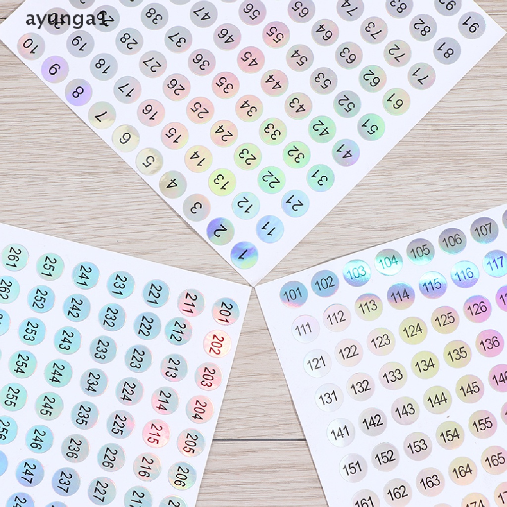 [ayunga1] Waterproof Number 1-300 Laser Labels Stickers Nail Polish Lipstick Number Tags [new]