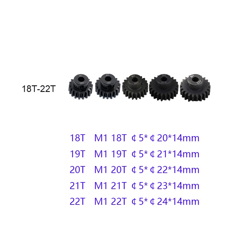 Trục Bánh Răng Kim Loại 11T-30T M1 5mm Cho Xe Điều Khiển 1/8 RC