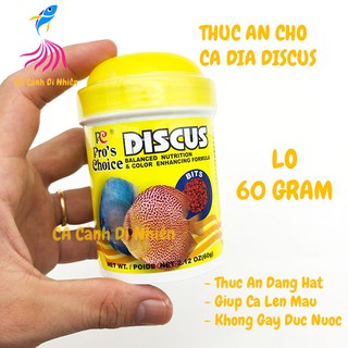 Thức ăn cho cá ĐĨA DISCUS cá dĩa Pro'S Choice dạng HẠT lọ VÀNG 60 Gram