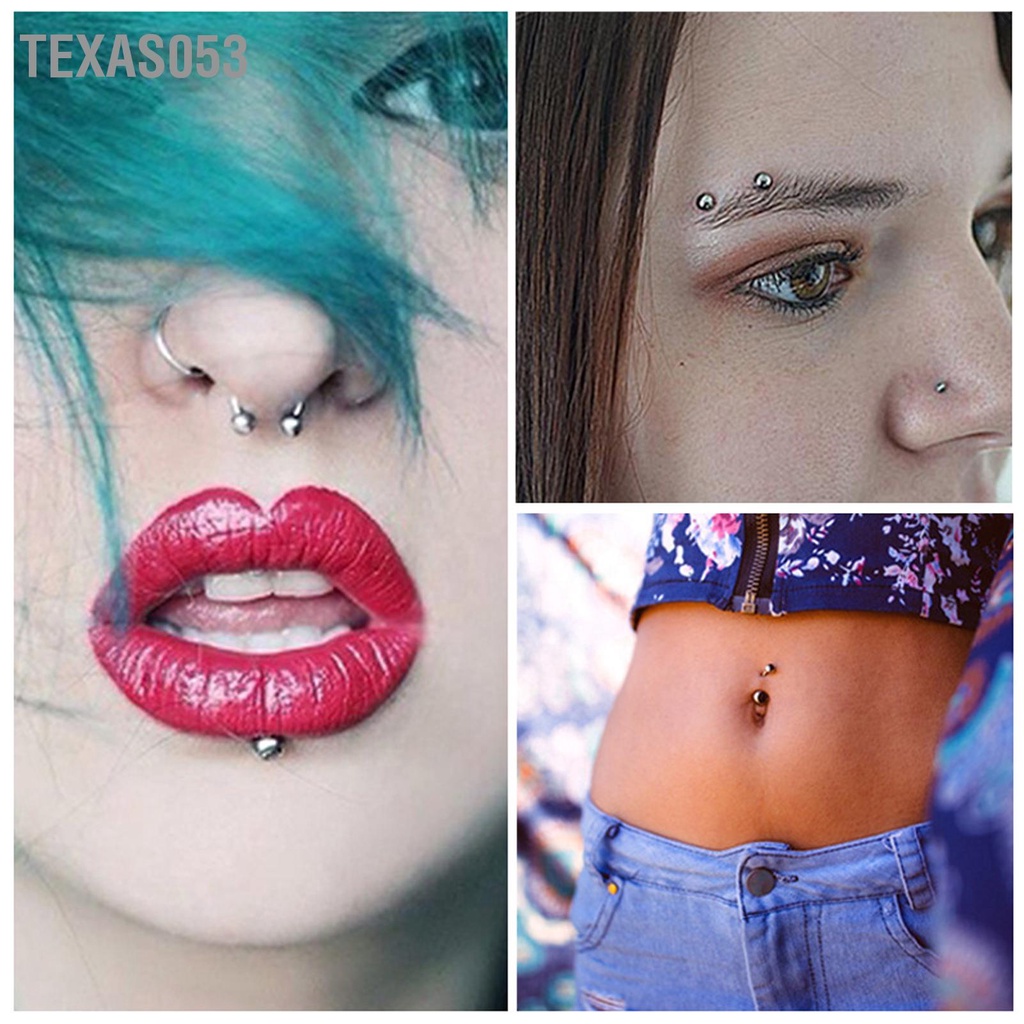 [Hàng Sẵn] Bộ Dụng Cụ Xỏ Khuyên Cơ Thể Kìm định vị 14G ‑ 18G Kim cho Lưỡi môi Lông mày Tai Rốn【Texas053】