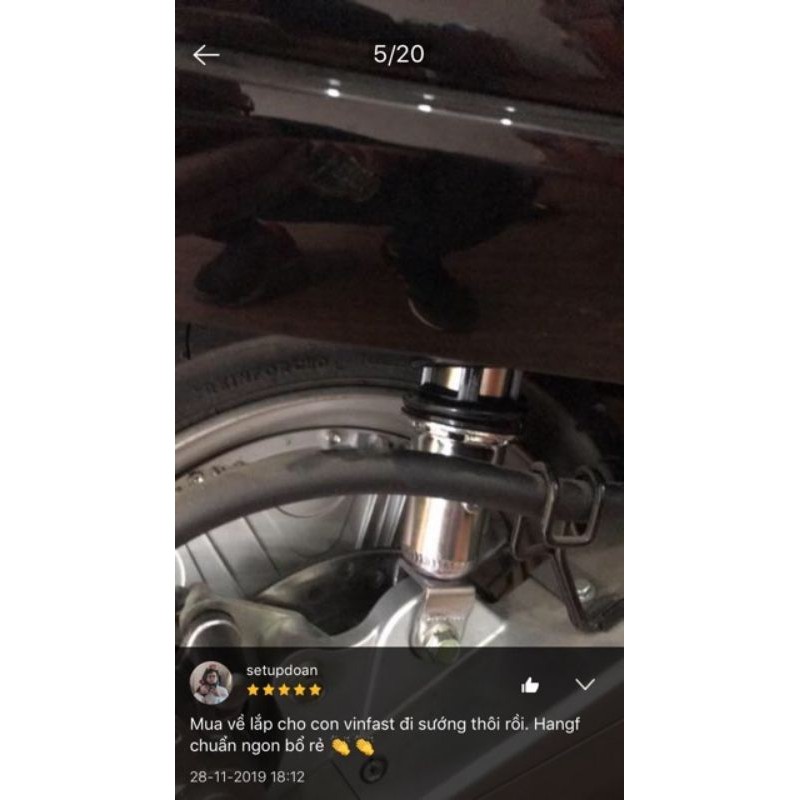 Giảm xóc VINFAST KLARA siêu êm - phuộc sau SH VIỆT lắp cho VINFAST