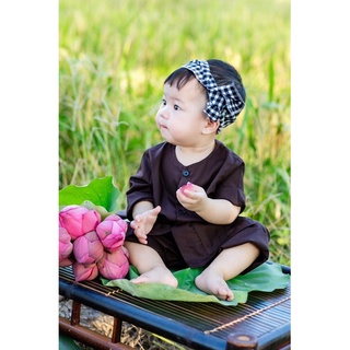 áo bà ba, đồ nông dân cho bé + khăn  (ảnh thật)