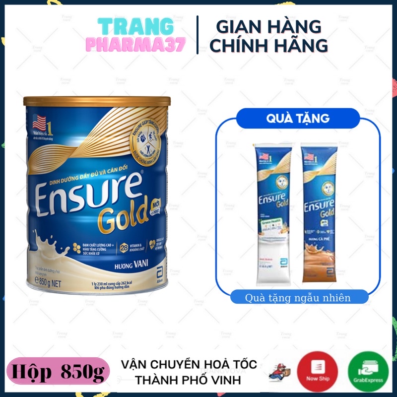 [CHÍNH HÃNG]Sữa bột Ensure Gold Abbott (HMB) 850g