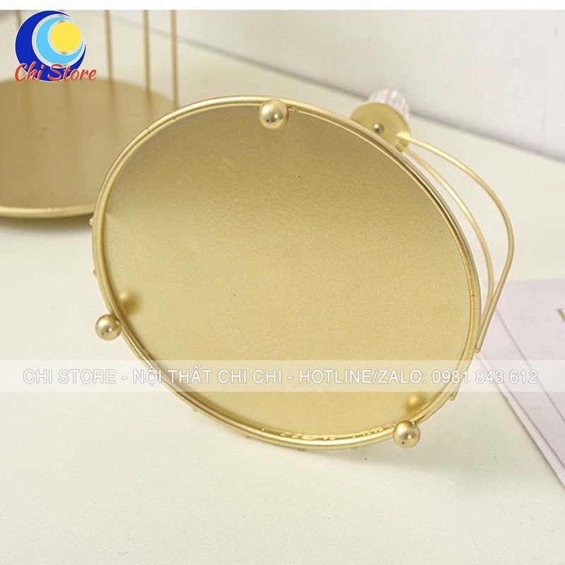 Kệ Lồng Chim Đựng Mĩ Phẩm, Kệ Decor Sang Chảnh, Kệ Đa Năng Nhập Khẩu Màu Vàng Gold