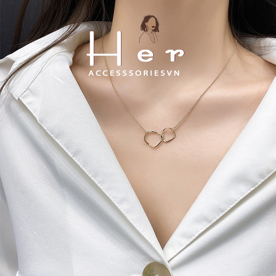 Dây Chuyền nữ , Vòng Cổ Dáng Mảnh Thanh Lịch Mặt Tròn  Her Accessories C69