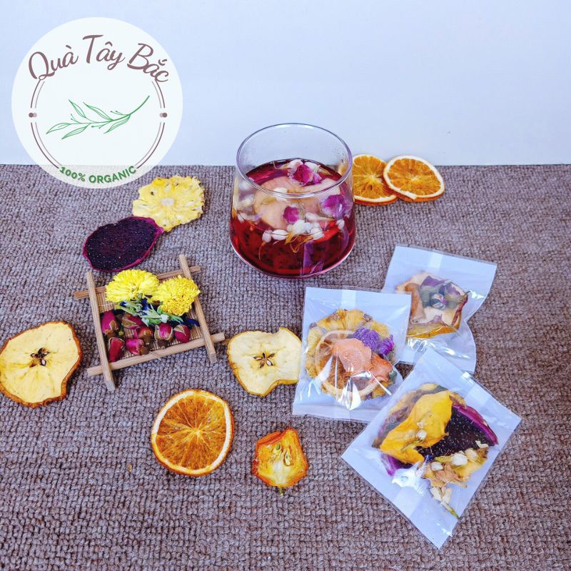 Trà DETOX Hoa quả Giảm cân giữ dáng Thanh lọc cơ thể - Trà Hoa quả MIX hoa thảo mộc