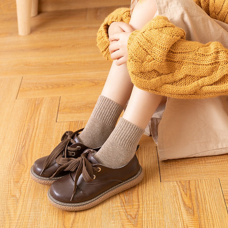 Vớ cổ cao nam nữ tất trơn lửng len nhám cotton thời trang đẹp kháng khuẩn khử mùi thấm hút mồ hôi tốt MONEY VC025
