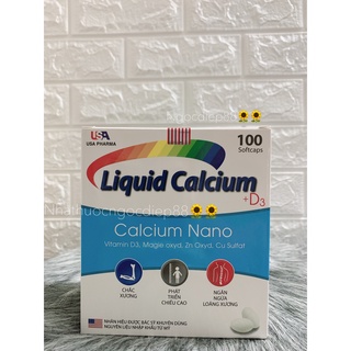 Viên bổ sung CANXI LIQUID CALCIUM +D3 USA - Bổ sung Canxi, D3, Vitamin cho mọi lứa tuổi - Hộp 100 viên