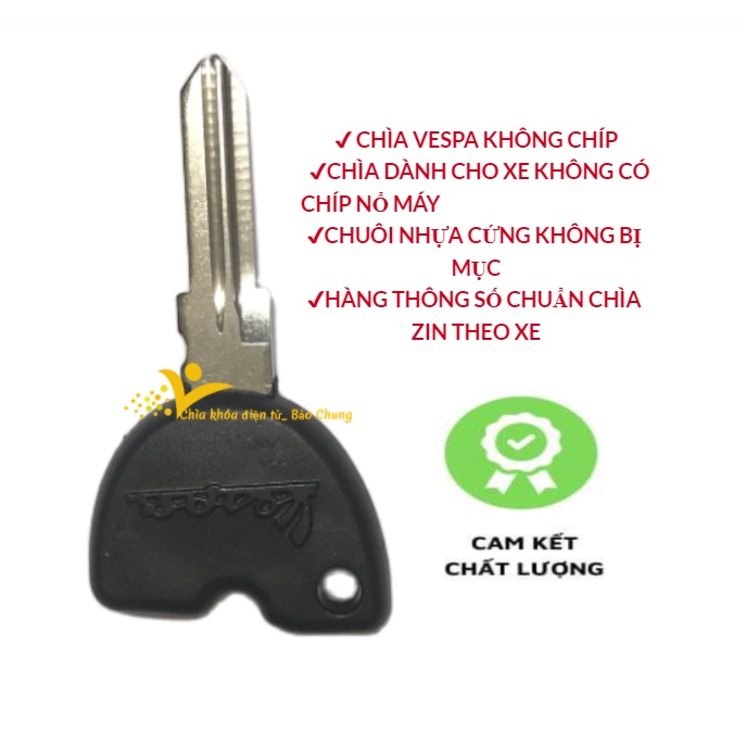 Phôi Chìa khóa xe máy Vespa, Liberty, Fly