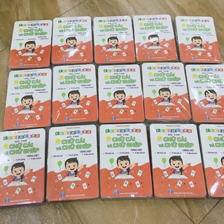 Bộ thẻ flashcard chữ ghép và chữ cái cho bé học tiếng việt(khổ lớn 10x15cm)