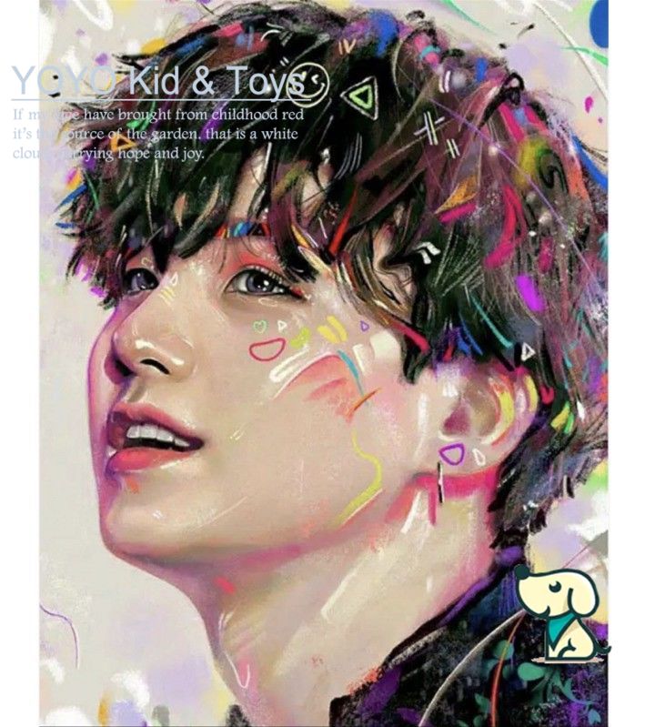 Bộ tranh sơn dầu số hoá hoá 40x50cm tự làm họa tiết thành viên BTS P4050