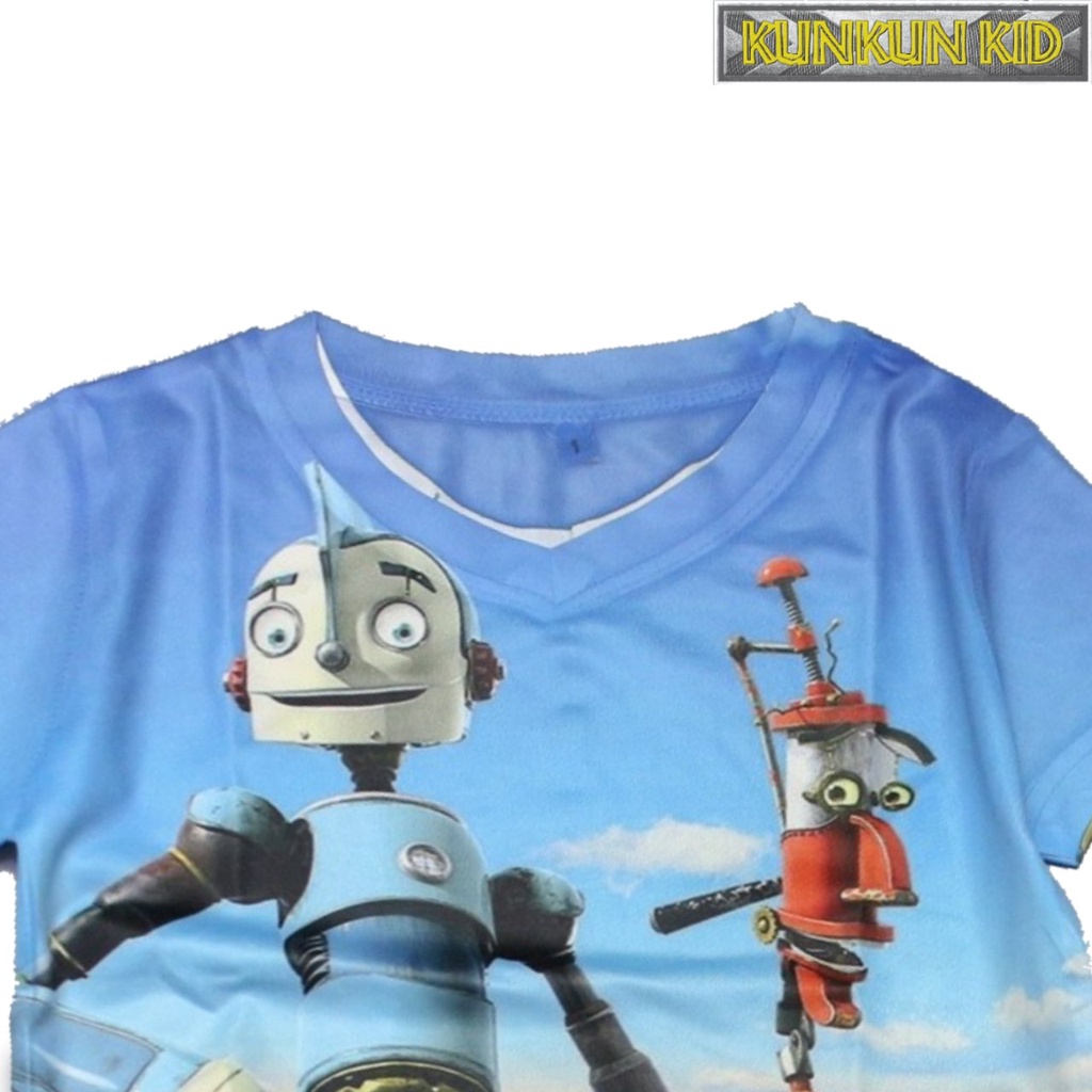 Đồ bộ bé trai Thun lạnh in 3D hoạt hình Robots cho trẻ em size đại từ 10kg-60kg Kunkun Kid TP459