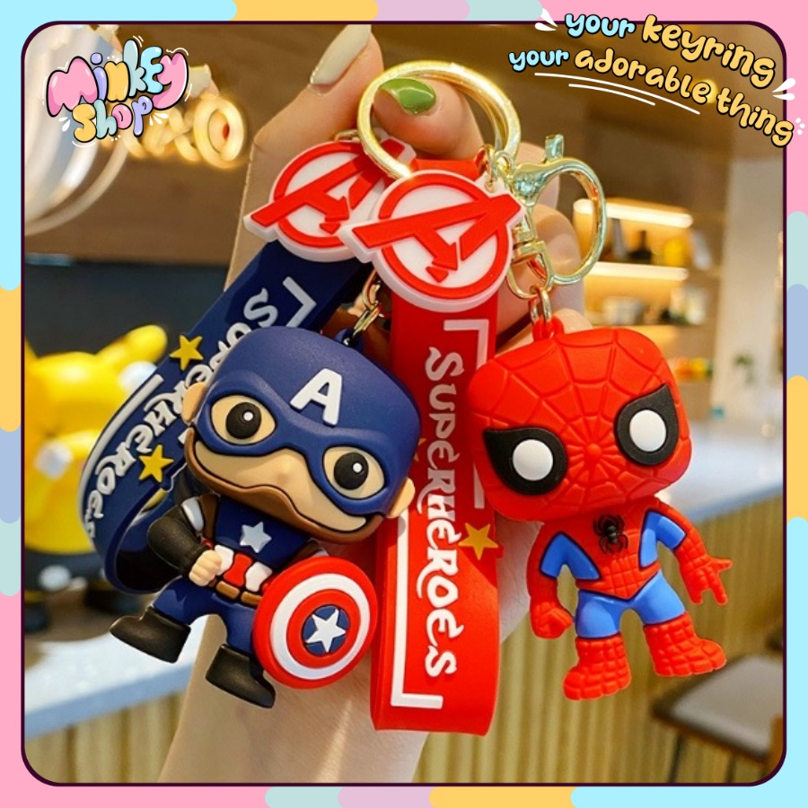 Móc Khóa Đẹp Hình SIêu Anh Hùng Cute phụ kiện Túi Xách dễ thương -Minkey