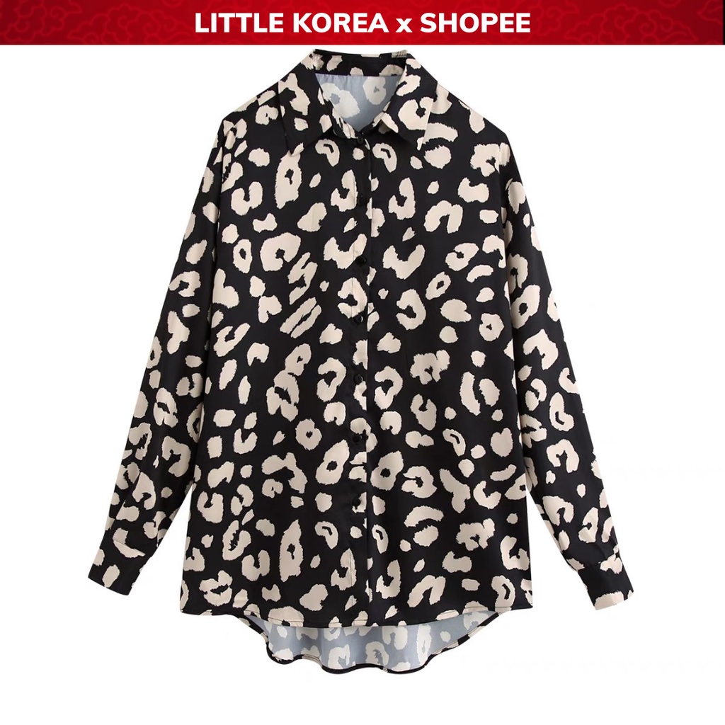 Áo Sơ Mi Nữ Dáng Suông Tay Dài Loang Màu Thời Trang - LITTLE KOREA