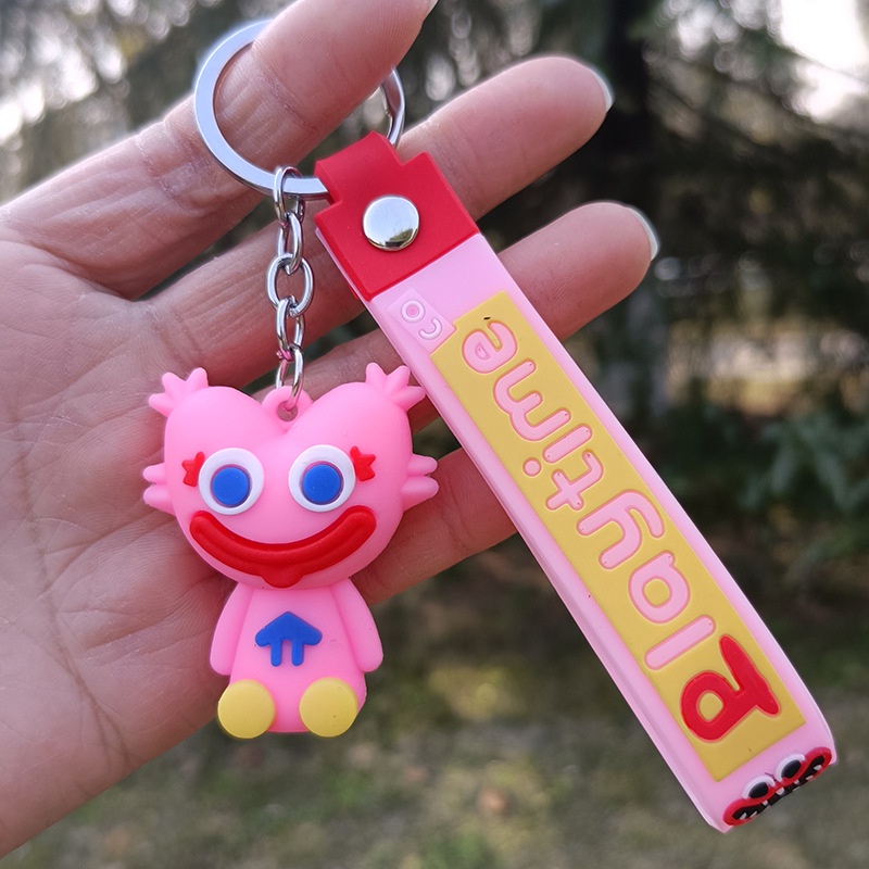 Móc chìa khóa hình Huggy Wuggy Poppy kết hợp đồ chơi giảm căng thẳng cho bé