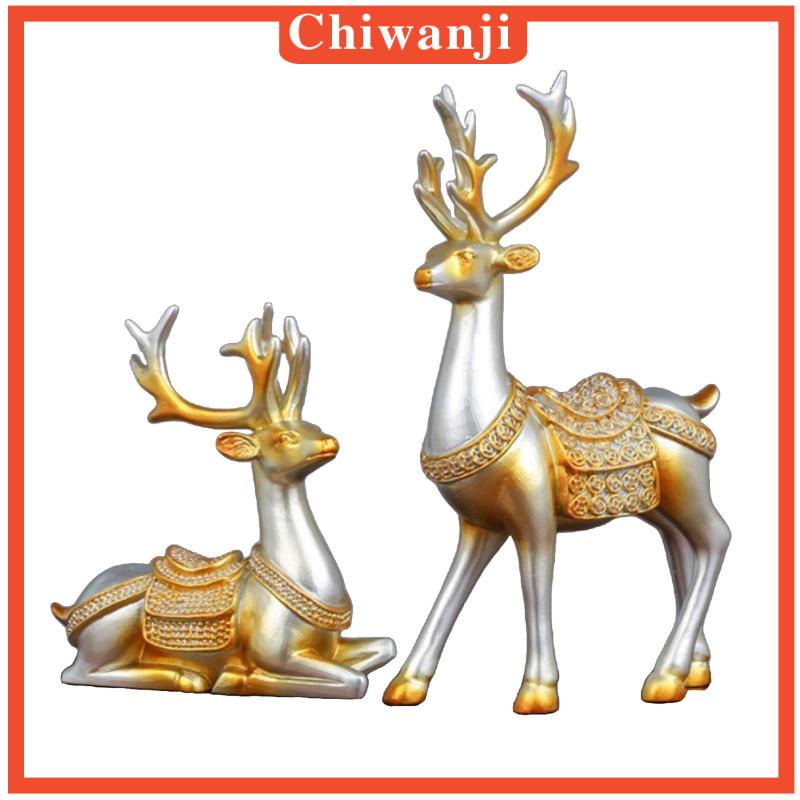 Set 2 tượng hươu trang trí nội thất sang trọng