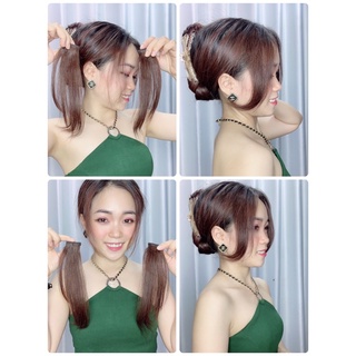 tóc 2 mái bay Hàn Quốc làm bằng tóc thật