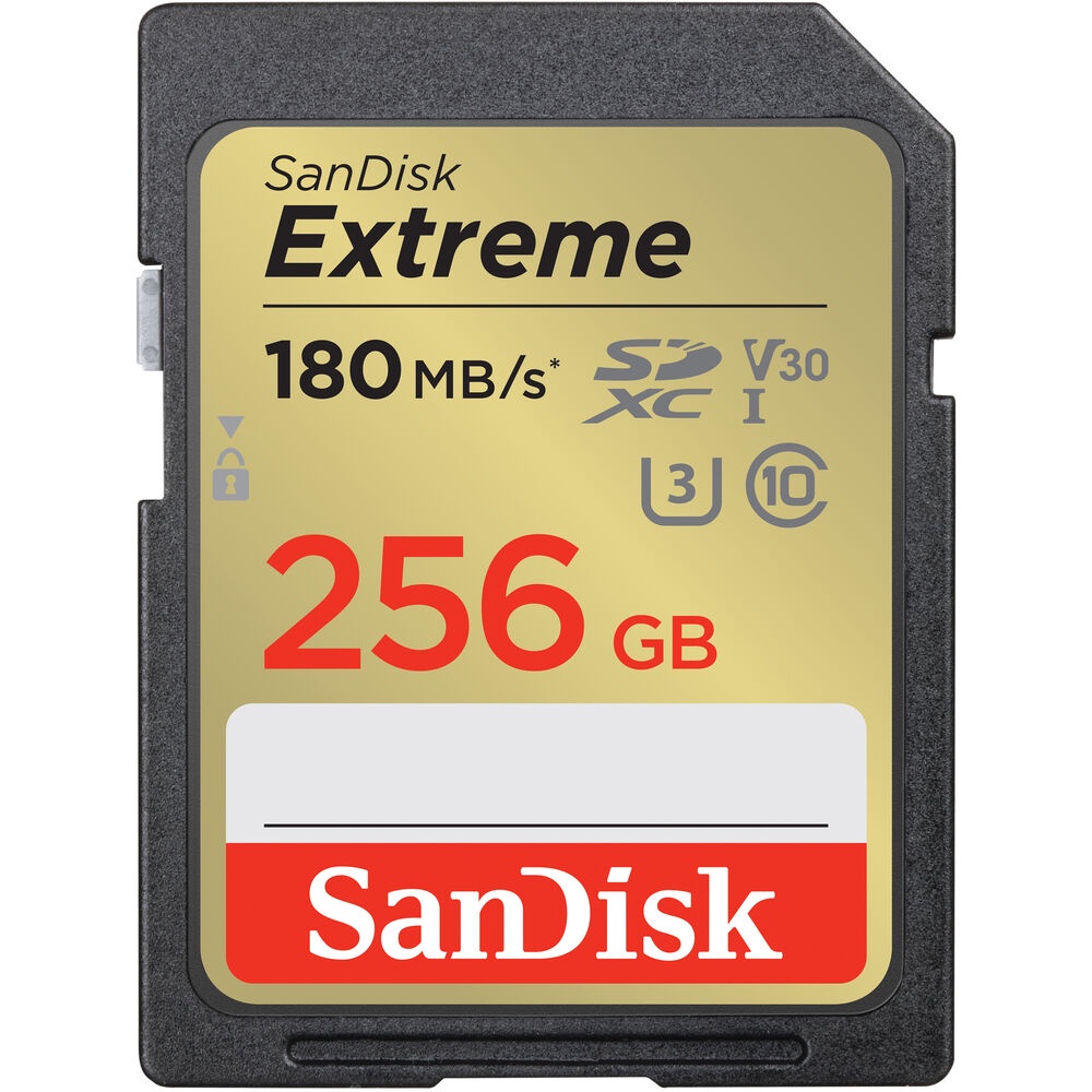 Thẻ nhớ SDXC SanDisk Extreme 256GB V30 UHS-I U3 4K 180MB/s - Bảo hành 5 năm