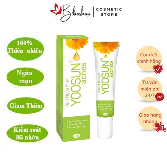 Yoosun Acnes kem ngừa mụn, kiểm soát bã nhờn, ngừa thâm sẹo tuýp 15g