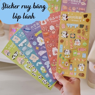 Sticker ruy băng Lấp Lánh Trang Trí Toploader, Sổ