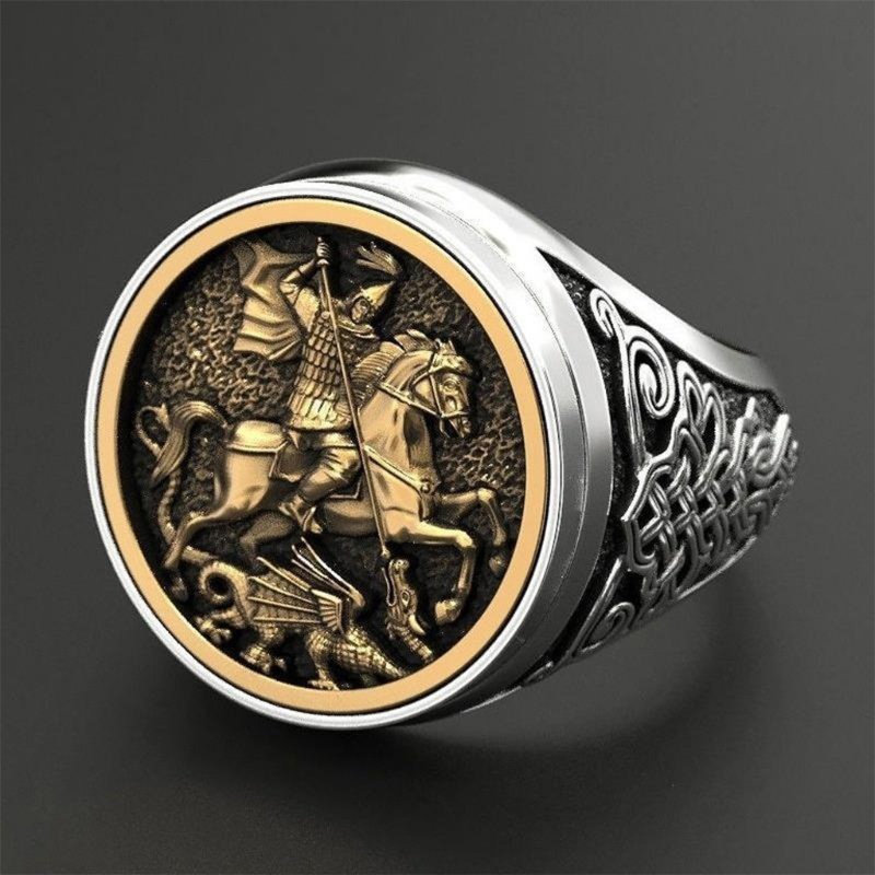 Nhẫn Đeo Tay Phong Cách Saint George Cá Tính Cho Nam