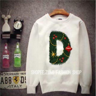 Áo sweater noel thu đông chữ d nam nữ đều mặc được