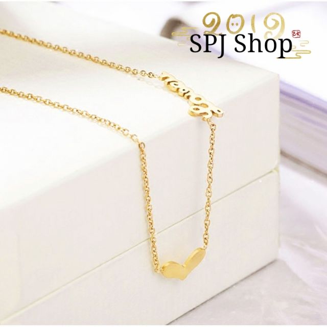 Lắc Chân Titan Trái Tim Chữ Love | BigBuy360 - bigbuy360.vn