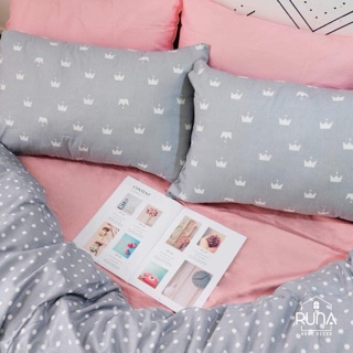 Vải thô mặt lụa tông màu ghi dày dặn 100% cotton may ga gối