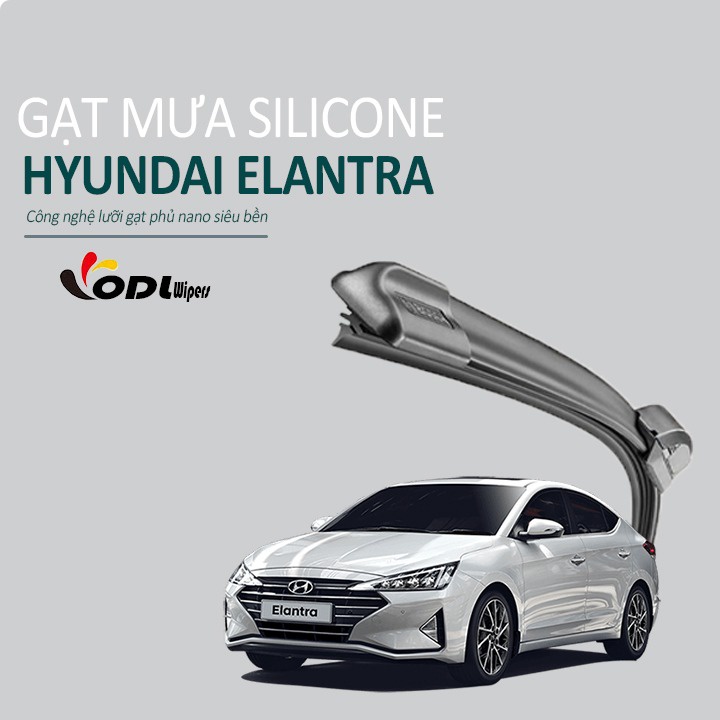 Gạt Mưa Xe Hyundai Elantra Gạt Mưa Thân Mềm Lưỡi Silicone Phủ Nano Siêu Sạch