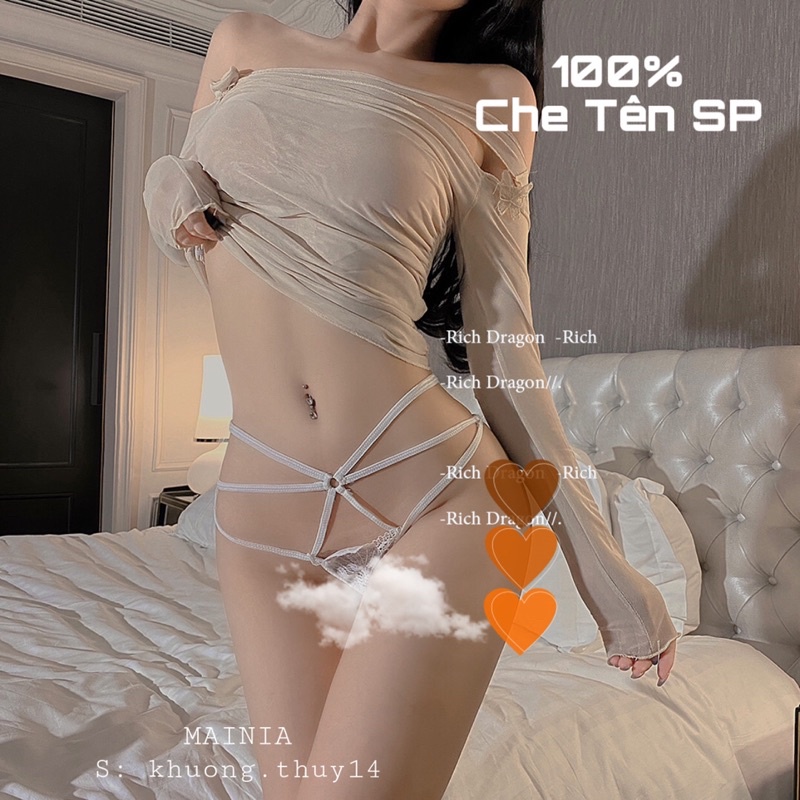 Quần Lót Ren Lọt Khe Sexy 6 Dây Hông Phối Khoen Chíp Nữ Cao Cấp Gợi Cảm Quyến Rũ Mainia Shop