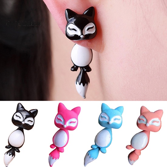 1 Khuyên Tai Hình Con Cáo 3d Dễ Thương