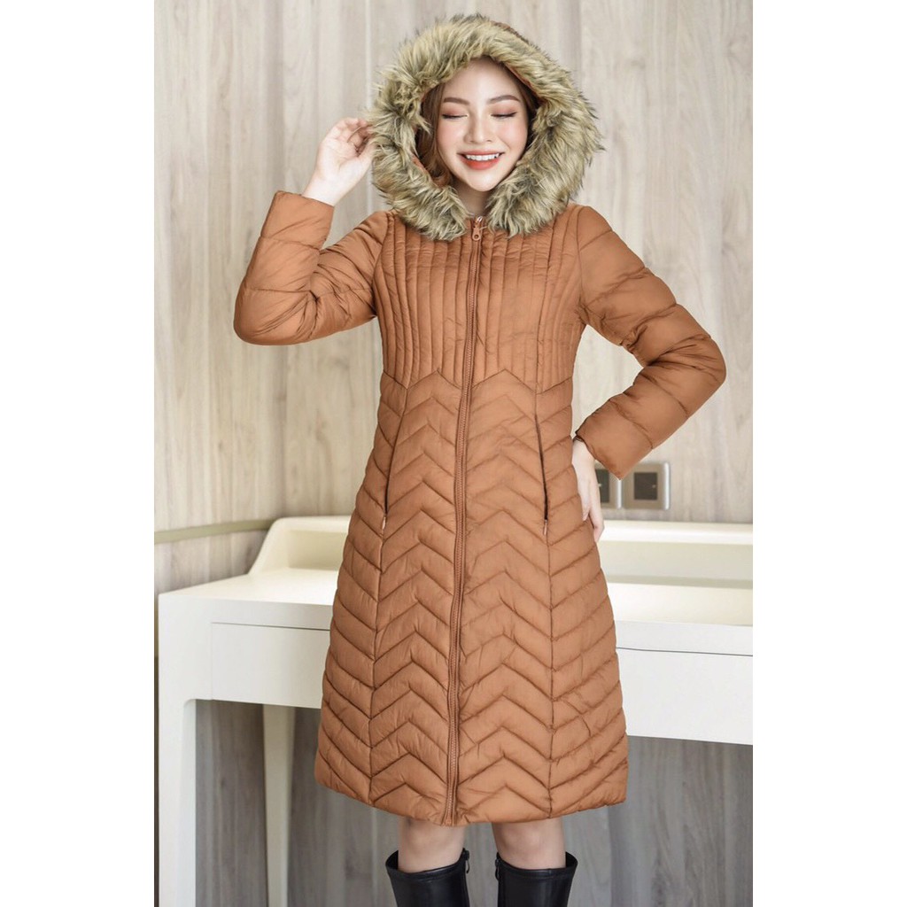 Áo phao siêu nhẹ nữ dáng dài áo phao big size A145