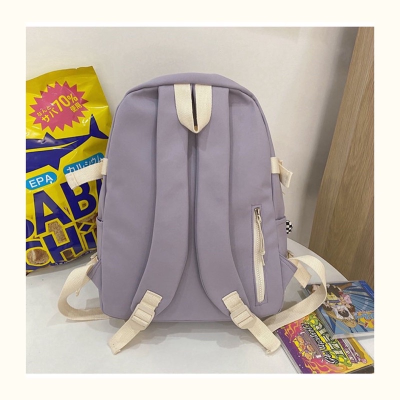 COMBO BALO MRMI PASTEL POLY CHỐNG THẤM + SỔ NOTE, KẸP GỖ, PIN CÀI,...