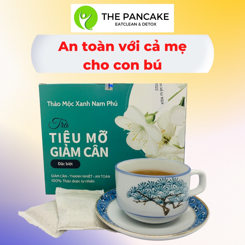 Trà Detox mỡ giảm cân thảo dược với thành phần lành tính an toàn: Trà vằng, lá sen, giảo cổ lam, xạ đen, hoa nhài...